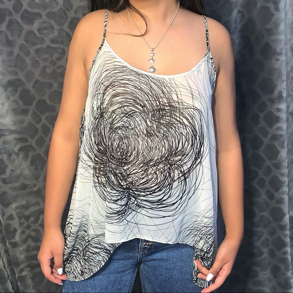 Loose fit black and white tank from One Clothing